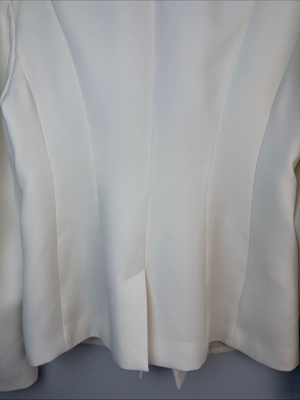 Karen Millen Tailored Crepe Blazer Ivory Structured Single Breasted Jacket Sz 12 - Picture 12 of 16